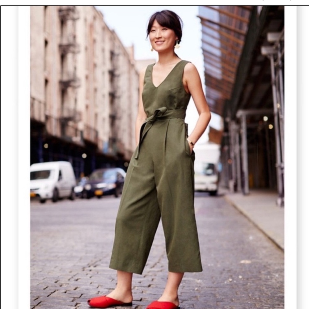 CLUB MONACO Torela Wrap Linen Blend Jumpsuit